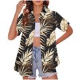 thumbnail image 2 of Camisa de Manga Corta Vestido para las Mujeres Camisas Hawaianas Botón Arriba Blusa de Playa de Verano Casual, Top de Vacaciones Fresco, 2 of 7