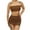 Brown Bikini Tankini Clearance, variant on BSDJILFG Bikinis for Women Three-Piece Swimsuit Strapless Bandeau Bra Seamless Brief Underwear with Side String Cover Up Skirt Summer