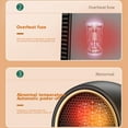 thumbnail image 5 of Aodebiao 1200W Oscillating Ceramic Heater Fan Fast Quiet Heating Overheat Tipover Protection Energy Efficient Cool Down Mode For Home Office Bedroom Small Floor Space Heater, 5 of 5