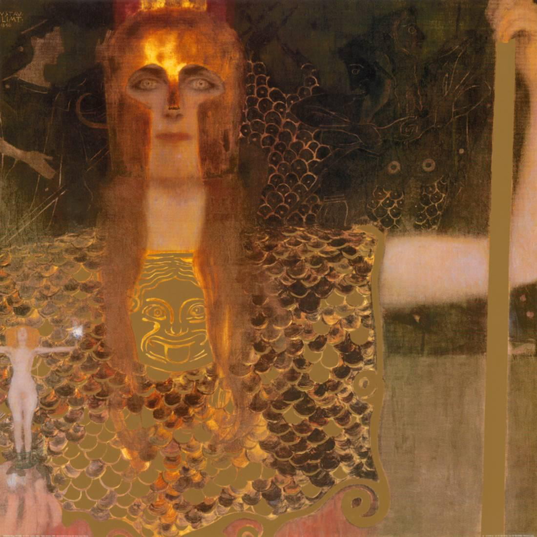 Pallas Athena  by Gustav Klimt  20"x20" Canvas Art Print 