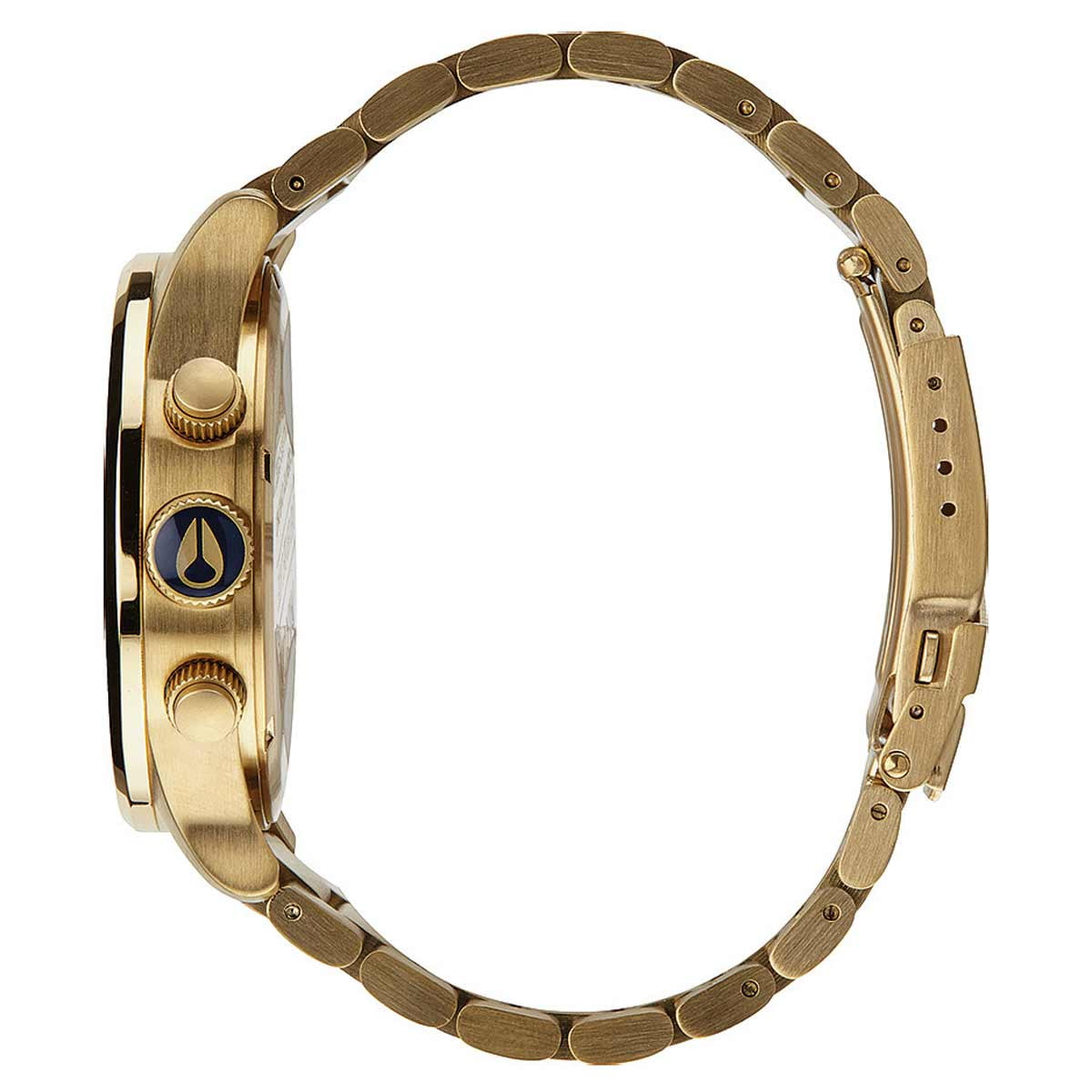 Nixon Men's A3861922 Sentry Chrono Blue Dial Yellow Gold Plated