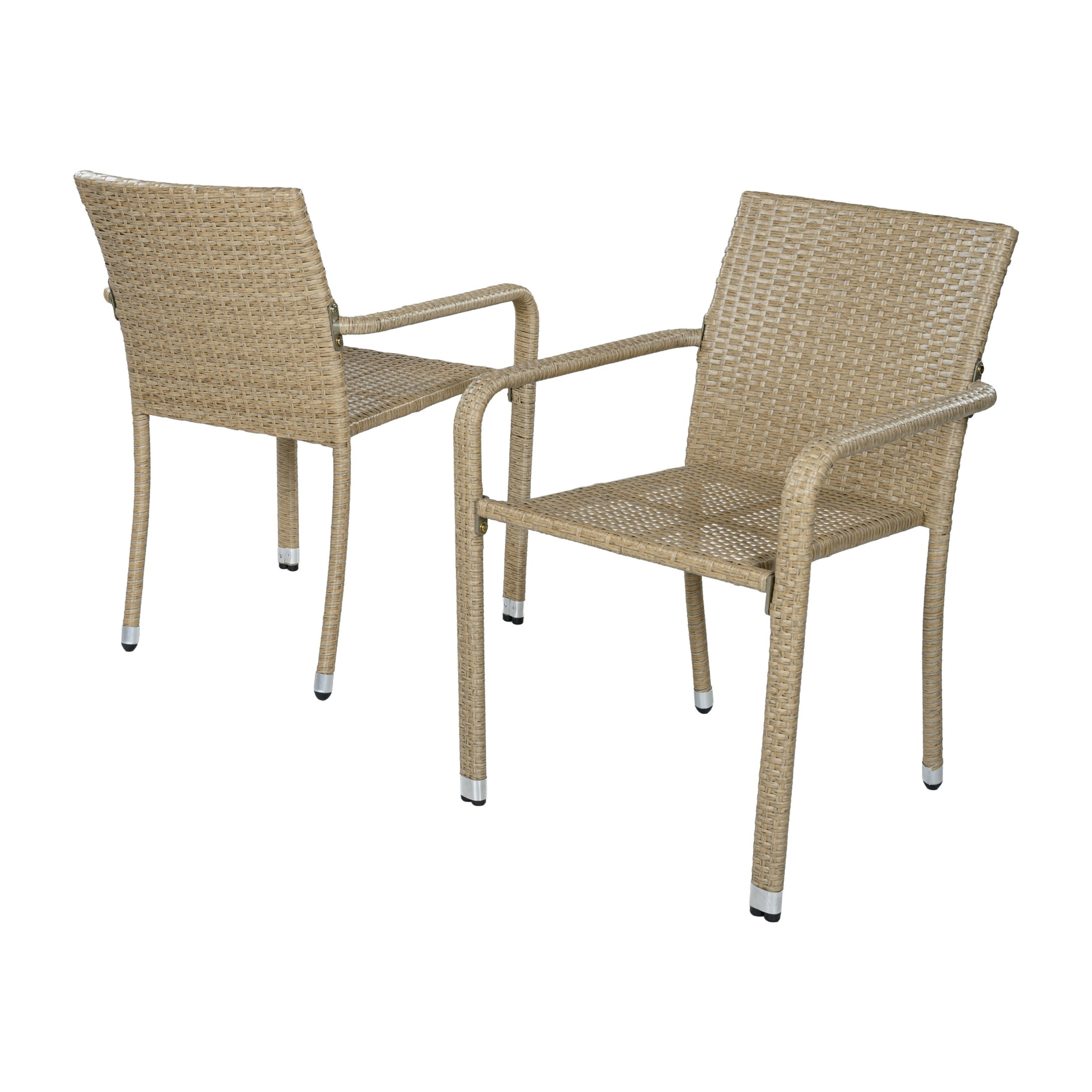Christopher Knight Home Outdoor Handwoven Wicker Dining Arm Chairs, Natural, Set of 2