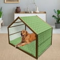 thumbnail image 2 of Green Pet House, Abstract Hosta Plants Forest Growth Leaves Ecology Jungle Theme, Outdoor & Indoor Portable Dog Kennel with Pillow and Cover, 5 Sizes, Fern Lime and Pale Green, by Ambesonne, 2 of 4