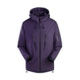 thumbnail image 2 of Antinious Plus Size Waterproof Jacket Women Solid Trench Coat Windbreaker Long Sleeve Hooded Casual Jacket,Trench Coat Women,Jackets for Women Trendy,Purple,XXXXL, 2 of 3
