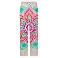 thumbnail image 5 of Colorful Mandala Art Print Winter Female Pants Flannel High Waist Women Pants Lady Warm Straight Leg Plush Trousers, 5 of 7
