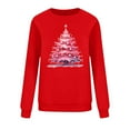 thumbnail image 4 of Lopecy-Sta Women's Christmas Santa Faces Graphic Crew Neck Sweatshirt, Loose Casual Japanese Sweatshirt Top, Festive Holiday Pullover for Women Red 3XL, 4 of 6