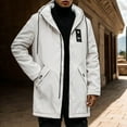 thumbnail image 2 of Men's Casual Trench Coat Single Slim Fit Wool Blend Overcoat Fall Classic Long Jacket Overcoat Peacoat with Pockets, White, Size XXXL, 2 of 5