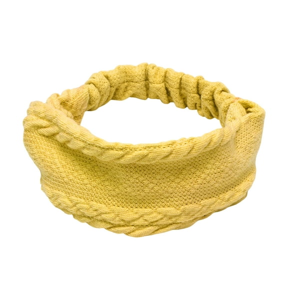 Unique Bargains Knitted Wide Headband for Women 1 Pc Yellow