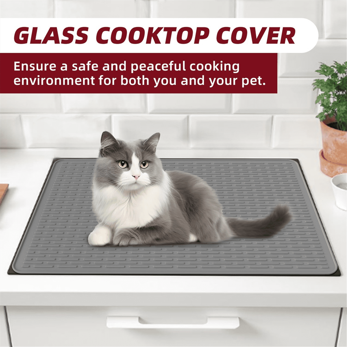Silicone Electric Stove Cover for , 28x20Inch Glass Top Stove Cover Protector for Electric Stove, Silicone Mat