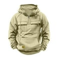thumbnail image 2 of Mercatoo Boys Fleece Cargo Hoodies Cropped Zipper Multi Pockets Plain Hoodie Sweatshirts Teen Kids Thick Warm Pullover Tops, 2 of 6