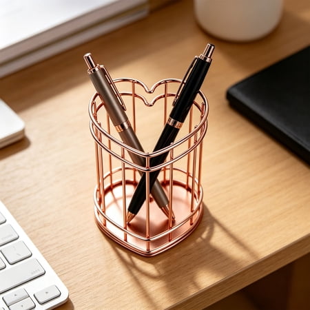 YMMB 2 Pcs 3×4 In Metal Makeup Brush Holders  Pen Holder for Desk Desk Organizers and Accessories for Women Toothbrush Cup Holder Office and Home Supplies E*1+F*1
