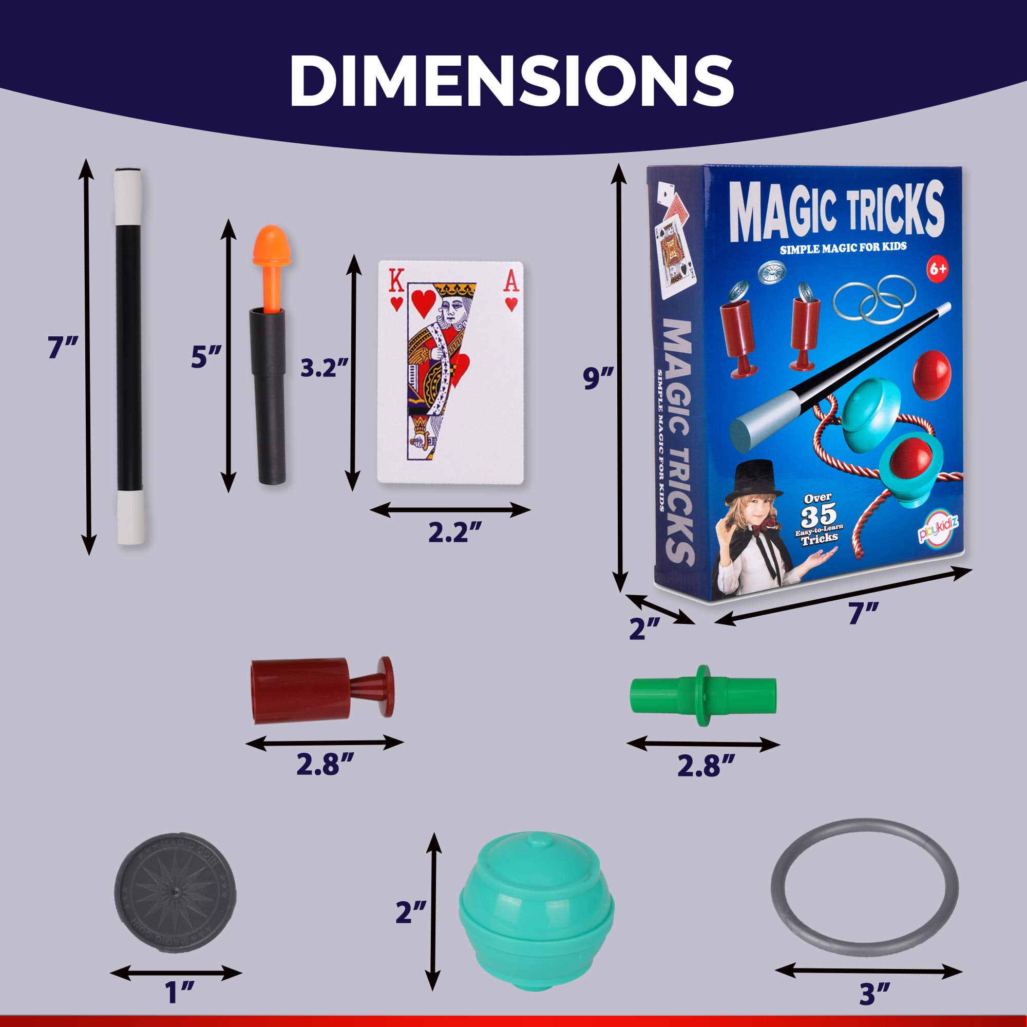 Playkidz Magic Trick for Kids Set 3 - Magic Set with Over 35 Tricks Made  Simple, Magician Pretend Play Set with Wand & More Magic Tricks - Easy to  Learn Instruction Manual 