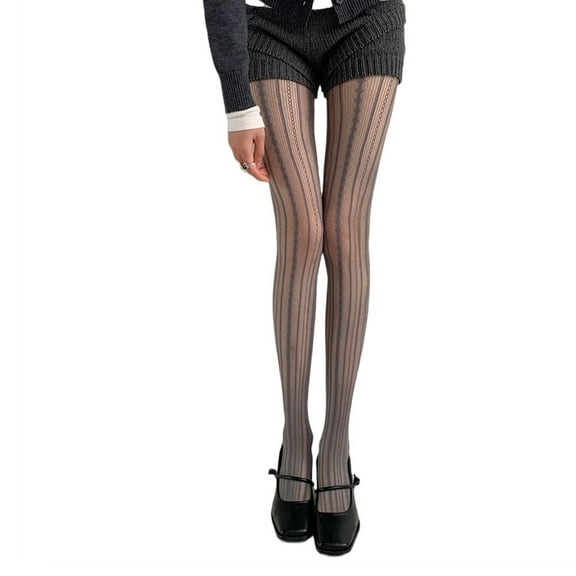 Guaber Sock,Women Hollowed Out Rhombus Striped Lace Tights Stockings Vintage Patterned Sheer Fishnet Pantyhose Leggings