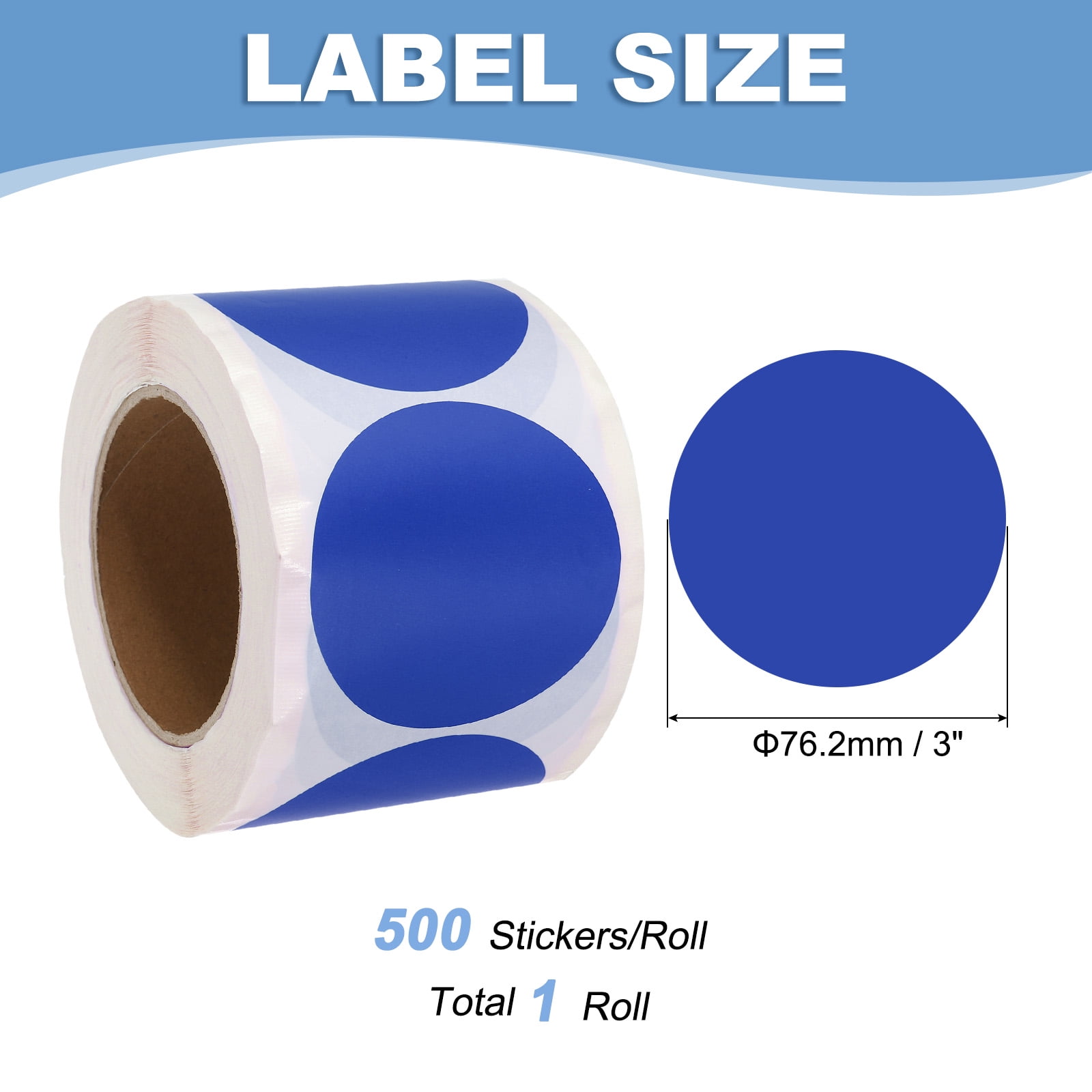 Uxcell Colored Dot Stickers Color Coding Labels Blank Circle Sticker Adhesive Round Price Stickers Dark Blue 3 in