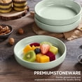 thumbnail image 3 of Vesteel Pasta Bowls Set of 6, 32oz Large Salad Bowl for Home Kitchen, Ceramic Serving Plates for Soup, Cereal, Fruits, Microwave & Dishwasher Safe, Light Green, 3 of 9