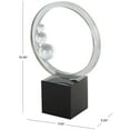 thumbnail image 3 of 7" x 10" Clear Glass Ring Abstract Sculpture with Clear Orbs and Black Square Base, by DecMode, 3 of 9