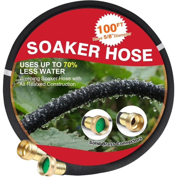 Soaker Hose 100 FT 5 8 Inch Diameter for Lawn and Garden Irrigation