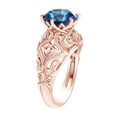 thumbnail image 2 of AFFY 2 Carat Round Shape Simulated Blue Topaz Solitaire Engagement Ring 14K Solid Rose Gold Ring Size-6, 2 of 2