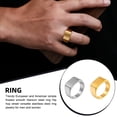 thumbnail image 4 of Qarigey Mujeres Hombres Anillo Cerrado Anillos de acero inoxidable Decoraciones Unisex Plateado Joyería Citas Novios Novias Joyas Ropa, zapatos y accesorios Miscelánea Color Acero talla 7, 4 of 6