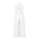 thumbnail image 5 of VISgogo Traje de una pieza para mujer, mono de pierna ancha plisado con vendaje en la cintura sin mangas en color sólido VISgogo moda, 5 of 6