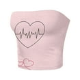 thumbnail image 4 of Aueoeo Bandeau Bra Stretchy Bandeau Tube Bra Seamless Strapless Bralette Cute Graphic Printed Strapless Tanks Top for Women Girls, 4 of 4