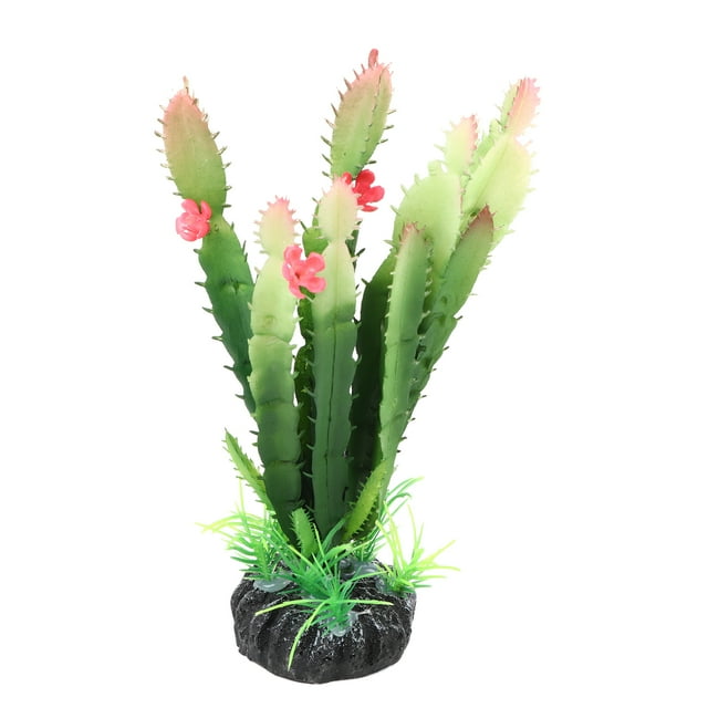 Terrario de plantas de cactus de plástico de simulación, hábitats para reptiles, decoración del hogar