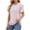 Pink, variant on Women's Ruffle Puff Sleeve Blouse Pleated Round Neck Short Sleeve Casual Fashion Vacation Beach Travel Loose Tops T-Shirt, Black M