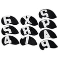 thumbnail image 1 of LOVIVER 10Pcs Golf Club Headcover Easy to Clean Waterproof Iron Head Black, 1 of 7