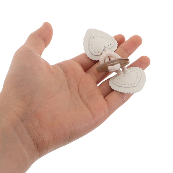 HONMEET 10 Pair Heart Buckle Horn Buttons Sewing Toggles Closure Accessories for Coat Sweater and Blazer for Women’s Outerwear Crafts