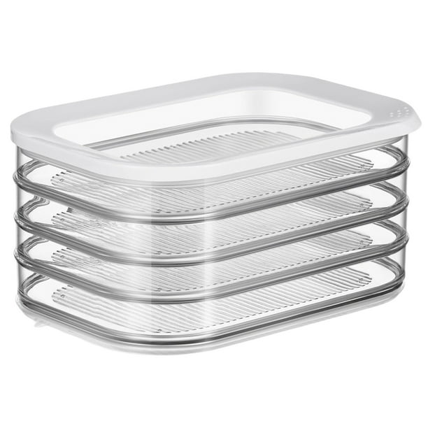 Contenedor para fiambres para refrigerador, contenedores apilables para almacenar fiambres para refrigerador, contenedor para fiambres de 3 capas para refrigerador, contenedores para preparación de
