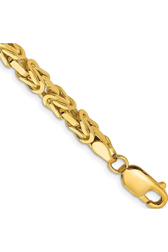 14K Yellow Gold 4mm Byzantine Chain (7 X 4) Made In Dominican Republic biz110-7