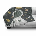 thumbnail image 3 of Astronaut Soft Flannel Fleece Throw Blanket, You Are My Spaceman Cosmic Doodle with Stars Rocket Moon Comet Galaxy UFO, Cozy Plush for Indoor and Outdoor Use, 60" x 80", Grey Multicolor, by Ambesonne, 3 of 6