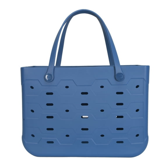 Mainstays Large All Purpose Flex Laundry Tote, Washed Indigo Waterproof & Washable 18" W x 8.75" D x 13" H