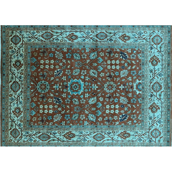 Ahgly Company Indoor Rectangle Oriental Light Blue Traditional Area Rugs, 2' x 5'