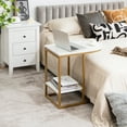 thumbnail image 3 of Costway 2Pcs C-shaped Side Table 2-Tier End Table w/ Storage Modern Compact Snack Table, 3 of 9
