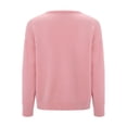 thumbnail image 3 of Gibobby Suéter de invierno para mujer, Suéter de Manga Larga de Color sólido para Mujer Suéter Suelto de Cuello Redondo Informal Otoño Invierno Suéter de Punto Tops(Rojo,M), 3 of 5