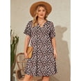 thumbnail image 2 of SHOWMALL Women's Plus Casual Dresses V Neck Short Beach Summer Sundress with Pockets Classic Leopard 2X, 2 of 10
