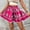 Hot Pink, variant on Sakmal Flowy Skirt with Shorts Underneath A line Butterfly Mini Black 7" Trendy Boho Skorts