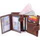 thumbnail image 4 of Coffee Cartera para hombre Carteras triples de cuero con bloqueo Rfid con bolsillo para monedas, compartimentos para billetes con cremallera, caja de regalo, 11 ranuras para tar, 4 of 5