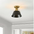 thumbnail image 2 of SAFAVIEH Mazelle 12 in. Industrial Brass Iron Mount Light with Black Iron Shade, 2 of 13