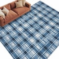 thumbnail image 6 of Blue Plaid Area Rug 8x10 Washable Rug Non Slip Modern Simple Watercolor Buffalo Lattice Large Area Rug Soft Stainresistant Indoor Floor Carpet for Living Room Bedroom Home Office Dining Room Nursery, 6 of 8