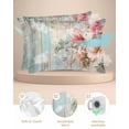 thumbnail image 2 of Hokiten Pillow Cases Queen Size Set of 2, Couch Pillow Covers, Pink Floral Satin Pillowcases with Zipper for Hair/Skin, Pastoral Flower Garden Vintage Wooden Grain 20x30 Inches, 2 of 6