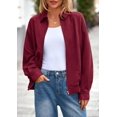 thumbnail image 2 of Abrigo PRETTYGARDEN Bomber de Ante Sintético Burdeos Talla M, 2 of 8