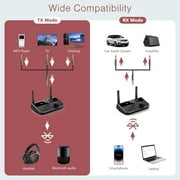 Bluetooth 5.3 Transmitter Receiver, Long Range Bluetooth Audio Adapter, Wireless Music Receiver with Dual Channel, 3.5mm Aux RCA Port, for Home Stereo, Laptop, Speakers