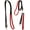 Black/Red, variant on Horse Western 8' Brown Leather Rubber Grip Contest Barrel Reins Teal 805LR13TL