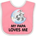 thumbnail image 3 of Inktastic Raccoon My Papa Loves Me Boys or Girls Baby Bib, 3 of 4