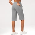 thumbnail image 5 of Capri Pants for Women High Waist Workout Yoga Shorts with Pockets Tummy Control Leggings Straight Leg Long Shorts, 2XL, 5 of 9
