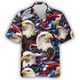 thumbnail image 5 of Camisa hawaiana con estampado 3D de águila y ganado para hombre, diseño gratuito de soldado con bandera de EE. UU., camisas hawaianas con solapa informal, blusa de manga corta, 5 of 5