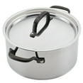 thumbnail image 4 of KitchenAid 5-Ply Clad 6 Quart Stainless Steel Induction Stockpot with Lid, Dishwasher Safe, Metal Utensil, Broiler and Oven Safe to 500°F, Polished Stainless Steel, 4 of 4