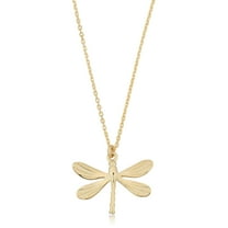 KoolJewelry 14k Yellow Gold Dragonfly Necklace (18 inch)